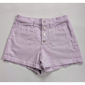 J. Crew High Rise Women's Shorts Button Fly Size 27 US 4 Lavender Style #L4756